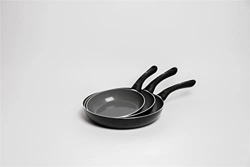 MasterClass Can-to-Pan Recycled Aluminium & Ceramic Non-Stick Frying Pan Bundle with Frying Pans Sized 20cm, 24cm & 28cm