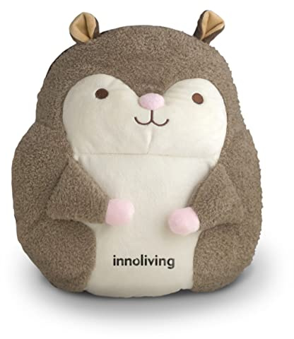Innoliving INN-768S Peluche Scoiattolo Riscaldabile, Cuscino Termico a Forma di Scoiattolo, Scaldino Elettrico Senza Acqua, Cordless, Durata Calore 6 Ore
