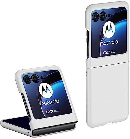 Topme Coque de téléphone Hard Skin pour Motorola Moto Razr 40 Ultra 6.9, Manchon de Protection Antichoc en Polycarbonate - Blanc