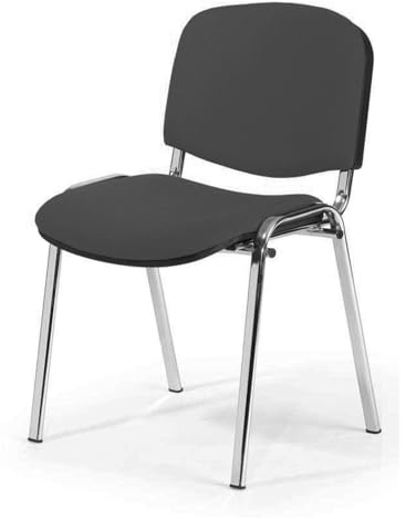 Topsit Chaise Visiteur ISO en métal chromé, Chaise de conférence, Confortable, empilable, avec Assise et Dossier rembourrés