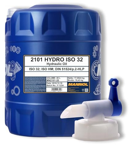 MANNOL 20L Hydro ISO32 Hydrauliköl Öl HLP 32 DIN 51524/2 VDMA 2431 + Auslaufhahn