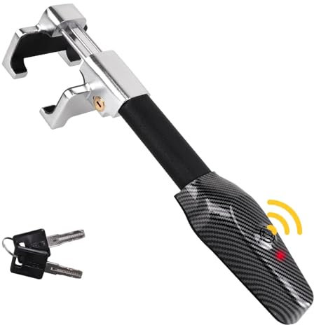 Lenkradkralle Wegfahrsperren mit Alarm Lenkradschloss Lenkradsperre Hohe Empfindlichkeit Einziehbare Universelle Passform Anti-Diebstahl-Autolenkrad Fahrzeugschutz 130dB