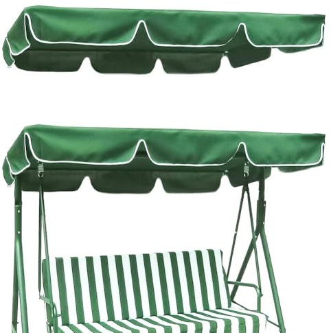 CREATCABIN Outdoor Patio Swing Chair Canopy Replacement 3 Seater Porch Swing Seat Canopy Top Cover 210D Oxford Cloth Waterproof UV Protection for Garden Hammock Top Furniture Covers Green 77 x 49in