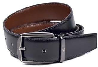 MIGUEL BELLIDO CINTURON de Vestir Reversible Negro-Cuero (TALLA 100)