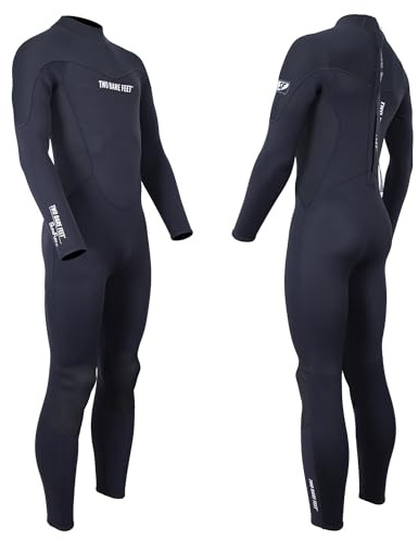 Two Bare Feet Mens SupaFlex 5/4mm Full Length Neoprene Winter Wetsuit - Premium Cold Water Insulation, Flexible and Durable Design for Surfing, Diving, and Water Sports (SupaFlex, Black, L)
