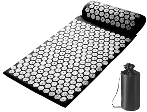 Meditationsmatte mit Stacheln | Ma-Massage-Matte aus Baumwolle mit Kissen, Muskelentspannungs-Massage-Massage für Zuhause, Yoga, Lotus, Büro, Fitnessstudio, Outdoor, Reisen, Hals