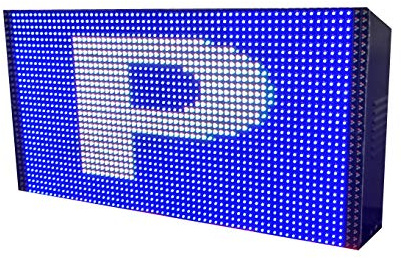 Cartel LED programable por WiFi y sonda de temperatura (64x32 cm, RGB) Reloj/Pantalla electrónica de Alta luminosidad/Válidos para Exterior/Display LED programable