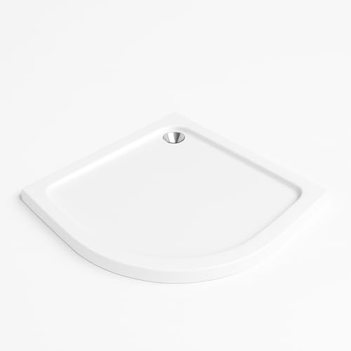 SIRHONA Bac à douche 90 x 90 cm receveur de douche en quart de cercle