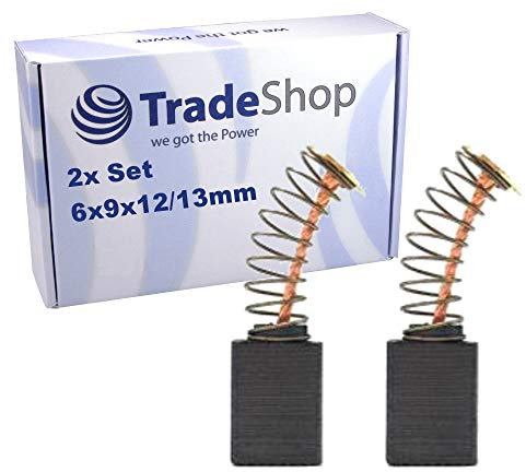 2x Motorkohlen/Kohlebürsten/Schleifkohlen/Kohlestifte 6 x 9 x 12/13 mm passend für Blaukraft BBM 1050 Bohrmaschine