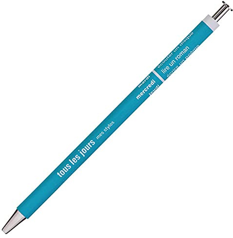 MARK´S Days Tous les Jours DAY-BP4-TQ Stylo bille en bois et métal Turquoise Pointe 0,5 mm
