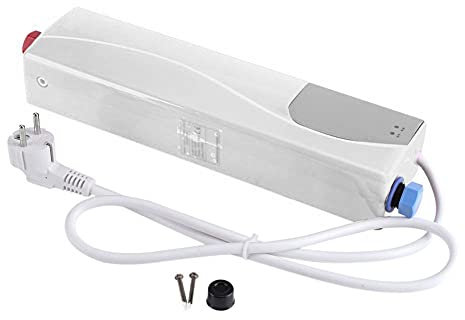 Mini riscaldatore elettrico senza serbatoio - 220 V 3000 W sotto il lavabo elettrico istantaneo per acqua calda senza serbatoio per il lavaggio della cucina del bagno (EU Plug)(bianco)