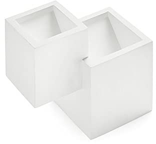 Vetrineinrete® Applique in gesso ultra moderno due cubi a doppia emissione di luce up & up e down lampada contemporanea con attacco g9 ingresso sooggiorno camera da letto