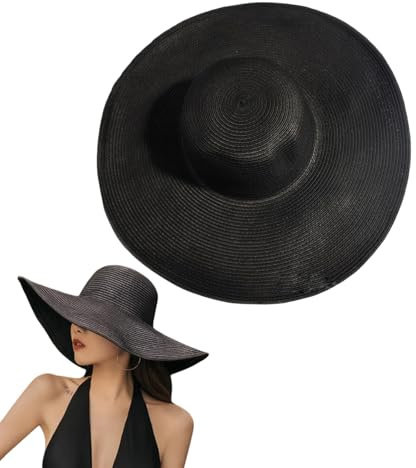 Mujeres Ridge Wide Floppy Brim Sombrero de Verano Plegable Gorra de Paja Shapable Sombrilla al Aire Libre Sombrero de Playa de ala Grande para la Vida Cotidiana Viajes Fiesta