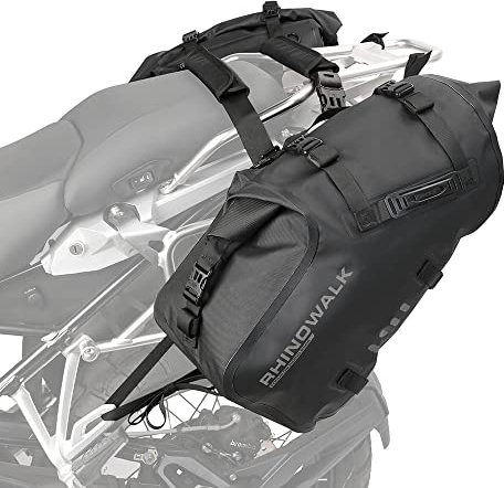 Rhinowalk Motorrad-Satteltaschen Gepäckträgertasche wasserdichte Anti-Vibrations-Motorseitentaschen Umhängetasche Motorradtaschen 48L für die meisten Adventure- und Sport-Bike-Motorradträger, 1 Paar