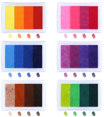 Kesote Stempelkissen 24 Farbe Stempel Fingerabdruck Fingerfarben Handwerk DIY Geburtstag Geschenk Scrapbooking Malerei