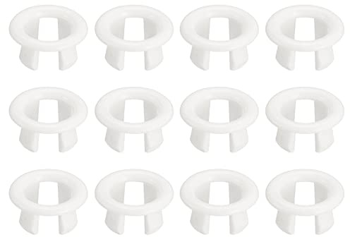 QUARKZMAN Évier Garniture Trop-plein Couvercle 12Pcs 25mm Blanc | Évier Trop-plein Anneaux Toilettes Cuisine Lavabo Bonde Couverture Trou Insert en Rond Capuchons