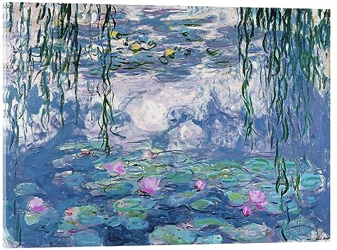 Näckrosor Akrylglastavla av Claude Monet 90 x 70 cm Blå Tavlor Väggdekoration