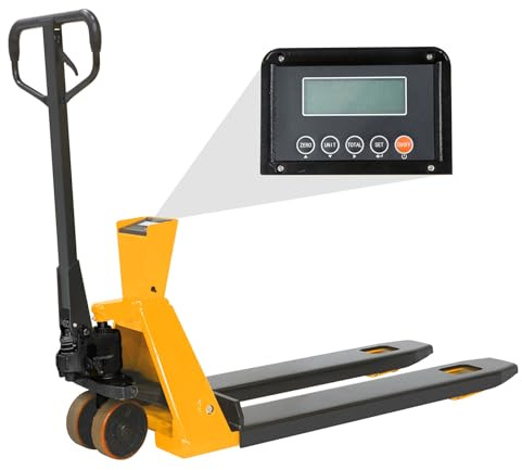 Tory Carrier Scale Pallet Jack 4400Lbs Capacity, 45 x 27.7 Forks, Electric Scale Hydraulic Hand Pallet Truck, for Warehouse, Supermarket, Logistics Center