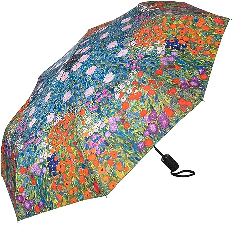 VON LILIENFELD Paraguas Bolsillo Plegable Gustav Klimt Giardino della fattoria Ligero Estable Apertura Automático Compacto Arte