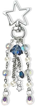 Cute Jellyfish Keychain,Y2K Star Bag Charms Blue Purse Car Accessories