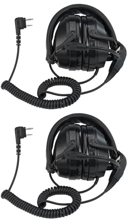 Retevis Lot de 2 écouteurs talkie-walkie, suppression bruit bouton volume réglable (82 dB) radio bidirectionnelle Baofeng UV-5R RT24 RT27 RA89 RT3S RT5R RT86