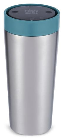 Circular & Co Thermal Stainless Steel Travel Mug - 16oz/454ml - Insulated Reusable Coffee Cup - 100% Leakproof & Lockable - 6 Hours Hot/Cold - Push Top, One Hand Open, 360 Drinking Coffee Tumbler