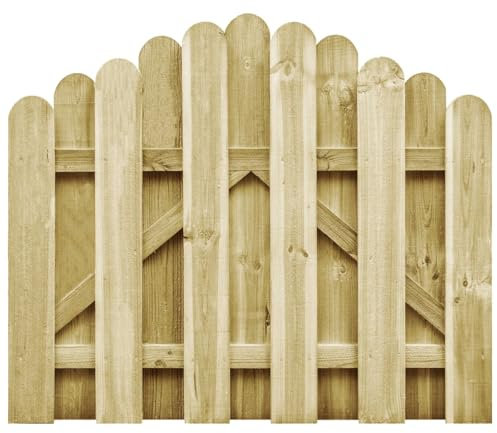 Gecheer Cancello da Giardino in Pino Impregnato 100x75 cm,Cancelli,Cancello,Cancelletto,Cancello per Steccato,Cancello in Legno,Cancello Giardino Esterno,Cancelli da Giardino
