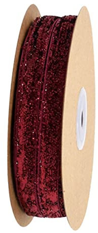 Operitacx 1cm Breites Beflockungsband aus Plüsch mit Bunten Glitzereffekten Dekoratives Geschenkband für Kleidung Geburtstagspakete und Selbstgemacht Dekorationen 20 Meter Rolle