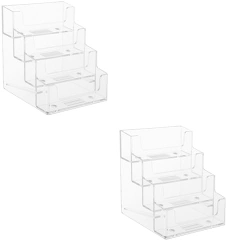 Operitacx 2stücke Transparenter Visitenkartenhalter Mit Fächern Stabiler Stand Für Büro Praktischer Kartenorganizer Für Geschäfts Und Visitenkarten Langlebig Und Platzsparend