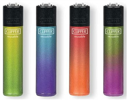 Clipper Pack de 4 Mecheros Encendedores Liso CP11RH Crystal Gradient