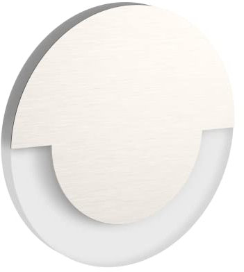 LED Treppenlicht | warmweiß 3000K | Unterputz Treppenbeleuchtung | indirekte Beleuchtung | rund | Stufenleuchte Edelstahl gebürstet | Wandeinbauleuchte inkl. Trafo für 230V
