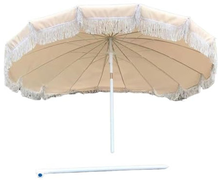 RUVOO Parasol Balcon Exterieur Parasol de Jardin Parapluie De Plage À Pampilles, Auvent Portable, Pour L'extérieur, Sans Base Parasol de Marché Parasol Plage