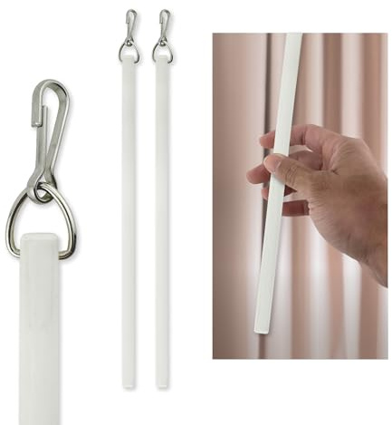 Amazing Drapery Hardware 9.5mm Premium White Fiberglass Drapery Wand, 36-Inches, 2 Pack - Easy Install & Sturdy Curtain Pull Rod - Ideal for High Hanging Drapes & Heavy Curtains in Homes & Offices
