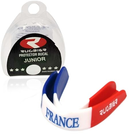 Rugbier - Protège-dents Classic pour Rugby - Taille Enfants jusqu'à 12 ans - Unisexe - Protège-dents Sportif Junior - Modèle France
