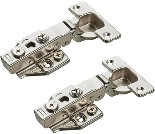 SOTECH 2 Stück SOFT-CLOSE Topfbänder 105° Eckanschlag T48 | mit Schnellmontage-KLIP Topfscharniere inkl. Montageplatten mit Exzenterverstellung Topfband mit 3D Verstellung