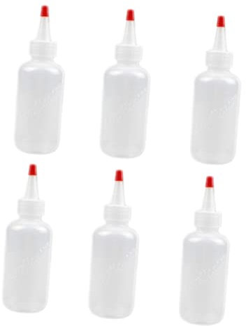 PHENOFICE 8 Stück Kunststoff Klebstoffflaschen Mit Spitzenapplikator 120 Ml Quetschflaschen Transparent Präzise Dosierung Für Basteln Öl Tinte Haushalt