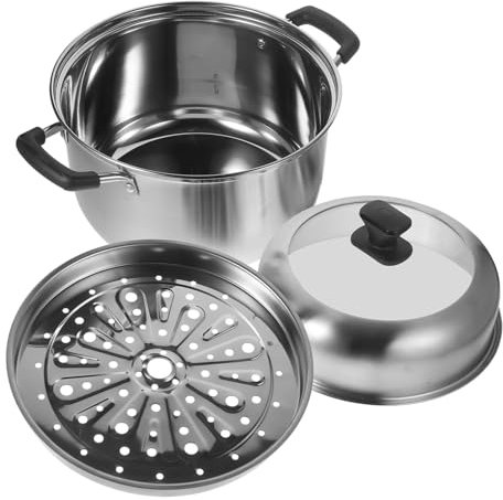 WATIIFUFU Edelstahl Dampfgarer Mehrzweck Dämpftopf Mit Anti-verbrennungsgriffen Kompatibel Für Gasofen Induktionsherd Für Gemüse Fisch Dumplings Und Suppen