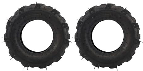 4.00-8 Tubeless Tire, Set of 2 8 Inches Rubber Garden Tractor Tire, 4 Ply Heavy Duty Tyre 672 Lb Load Capacity, Wear Resistant, For Garden Tractor, Tiller, Trencher, Snow Blower