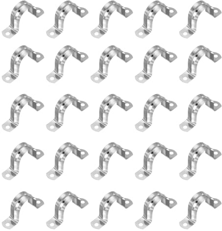 PATIKIL 1-3/8 (35mm) Befestigungsschelle, 25 Stück 304 Edelstahl Rohrschelle 2-Loch-U-Halter Rohrschelle Rohrleitungsbügel für Rohr Kabel Draht Fixierung