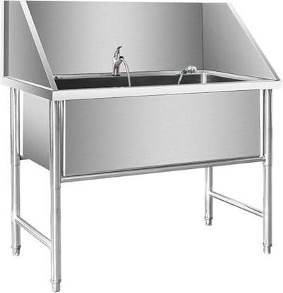 Générique Baignoire pour Chien, lavabo de Douche avec Robinet, Station de Bain pour Chien Professionnelle en Acier Inoxydable, Station de Lavage pour Animaux de Compagnie pour la Maison, Baignoire de