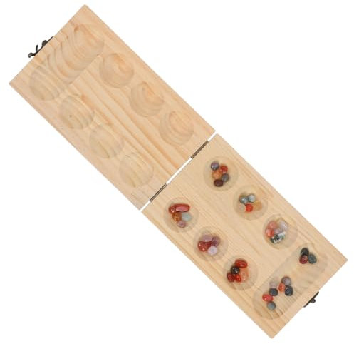 Alasum Wooden Mancala Game Stones for Home Traditional Board Game Educational Playthings for Family Fun