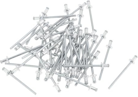 INFINAUTO Offene Enden Großkopf Blindnieten 3mm Griffdurchmesser 6mm Grifflänge 6mm Flanschdurchmesser Aluminiumlegierung Eisen Silberton