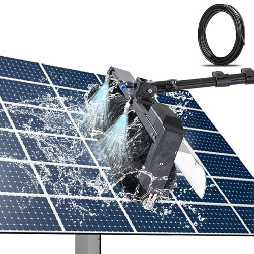 agreilduite Kit Asta Pulizia Automatica 3,5-7,5m con Spazzola Rotante 60cm e Asta Telescopica - Spazzola Elettrica per Finestre Esterne con Tubo di Estensione 10m,3.5m/11.4ft-Mains-Version