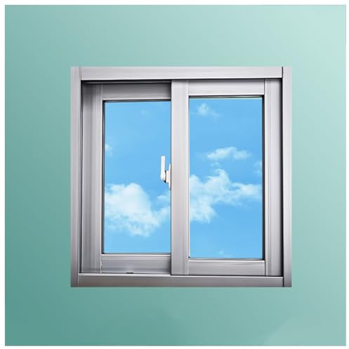bacedifo Keller-Schiebefenster Wasserdicht Und Wärmeisolierend Aus Aluminiumlegierung Und Gehärtetem Glass Für Schuppen Hühnerställe Spielhäuser Lüftungsfenster Weiß