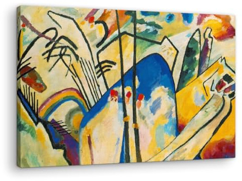 Artenor Quadro Kandinsky Wassily Composizione IV, 60 x 40 cm - Made in Italy, Quadri Moderni Soggiorno, Camera da Letto, Cucina, Poster da Parete, Decorazioni Casa