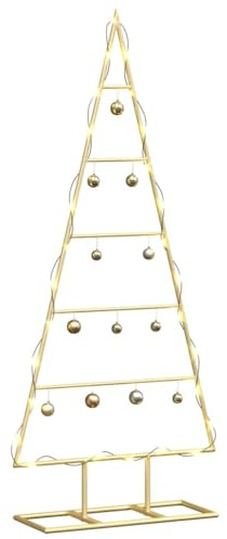 vidaXL Metall Weihnachtsbaum Gold 90 cm Pulverbeschichteter Stahl
