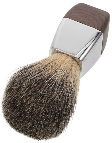 PRETYZOOM Brocha de Afeitar para Hombre con Pelo de Tejón Mango de Madera Ergonómico Cepillo para Barba y Espuma Herramienta de Afeitado Profesional para Barberos y Cuidado Facial