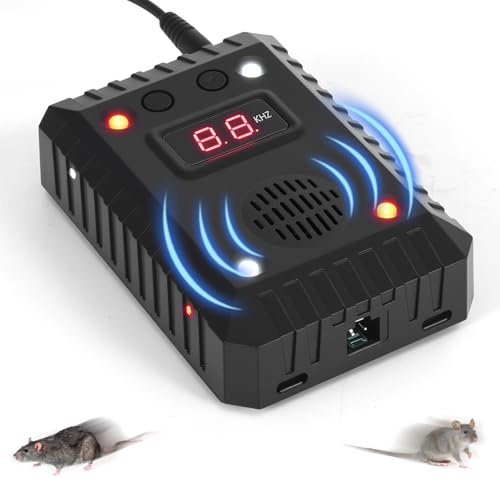PCXWTLN Répulsif contre les martres avec ultrasons, répulsif pour voiture avec flash et commande par capteur 12V, répulsif contre les martres rechargeable pour garage, grenier et jardin, 1 pack