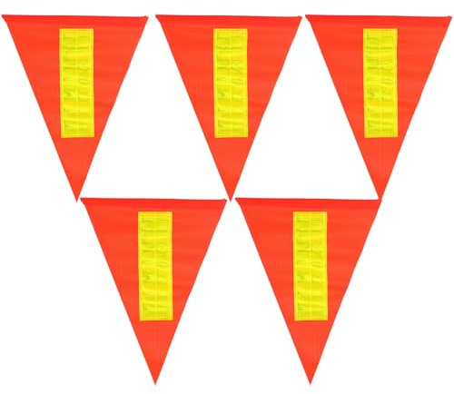 Generic Set 5 Bandiere di Avvertimento Riflettenti per Bicicletta, Bandiere di Sicurezza, 21,5x28,5 Cm, Facili da Installare, Accessori per Biciclette per Attività All'aperto