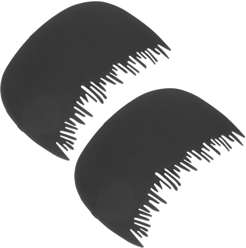 Pettine per Fibre Capillari Nero in Plastica, Set 2 Pezzi | Applicazione Pulita, Barriera Protettiva per Contorno dei Capelli, Delicato Sul Cuoio Capelluto, Portatile